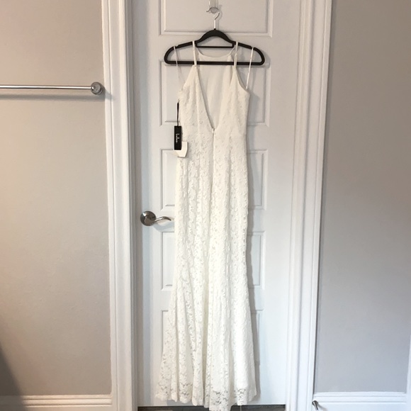 👰🏻‍♀️ NWT Lulus Ephemeral Allure Ivory Lace Maxi Dress - Picture 3 of 11